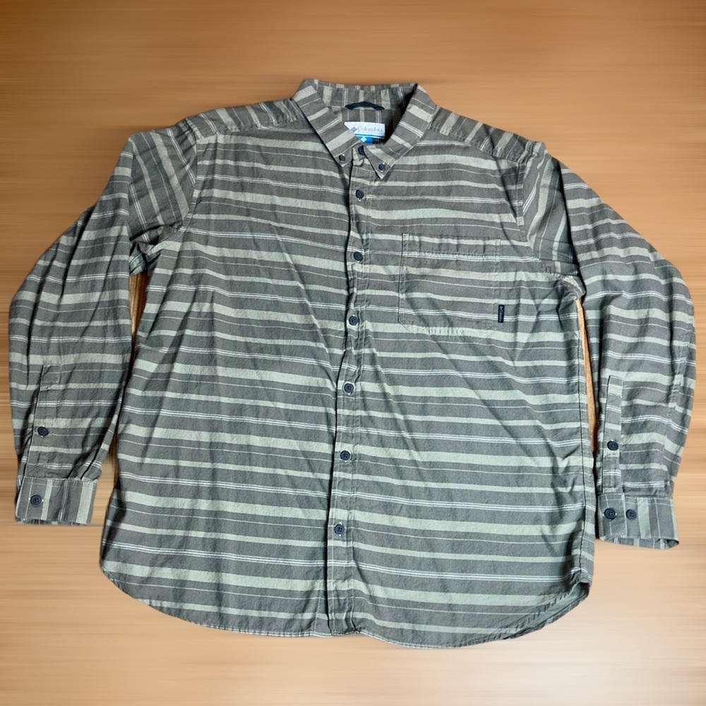 COLUMBIA Sportswear Men's Shirt Striped Green XL